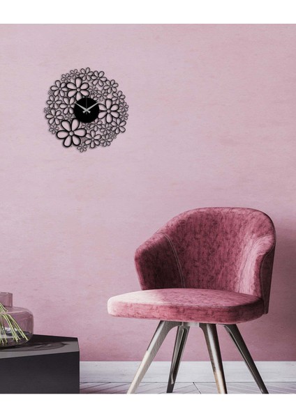 Papatya Metal Duvar Saati -Ev Dekorasyon - 50 X 50 - Cm - Siyah - Clock-224 fırsatları
