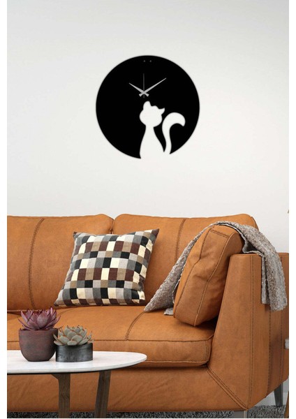 Catgirl Metal Duvar Saati -Ev Dekorasyon - 42 X 42 - Cm - Siyah - Clock-104 fırsatları