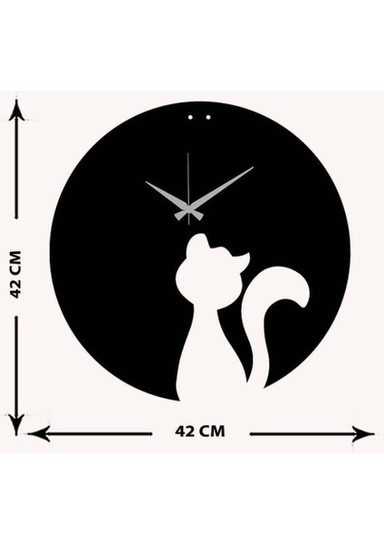 Catgirl Metal Duvar Saati -Ev Dekorasyon - 42 X 42 - Cm - Siyah - Clock-104 indirimleri