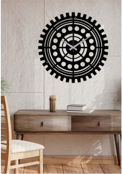 Gearwheel Duvar Saati -Ev Dekorasyon - 40 X 40 - Cm - Siyah - Clock-065 fırsatları