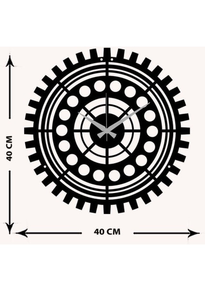 Gearwheel Duvar Saati -Ev Dekorasyon - 40 X 40 - Cm - Siyah - Clock-065 indirimleri