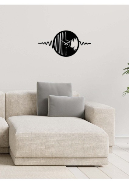 Ritim Metal Duvar Saati -Ev Dekorasyon - 100 X 50 - Cm - Siyah - Clock-128