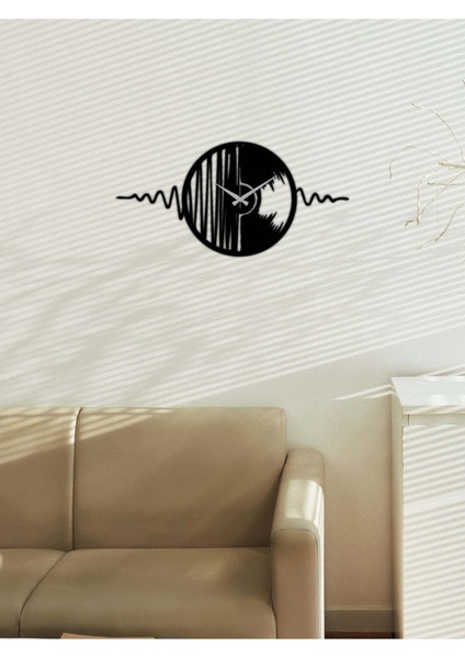 Ritim Metal Duvar Saati -Ev Dekorasyon - 100 X 50 - Cm - Siyah - Clock-128 fırsatları