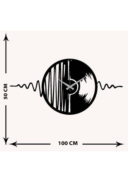 Ritim Metal Duvar Saati -Ev Dekorasyon - 100 X 50 - Cm - Siyah - Clock-128 indirimleri
