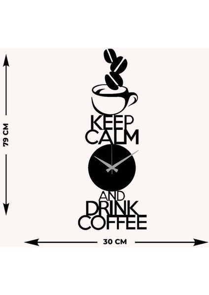 Daily Dose Coffee Metal Duvar Saati -Ev Dekorasyon - 30 X 80 - Cm - Siyah - Clock-181 indirimleri