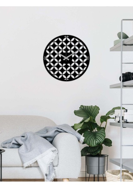 Flower Of Life Metal Duvar Saati -Ev Dekorasyon - 51 X 51 - Cm - Siyah - Clock-025 fiyatları