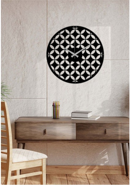 Flower Of Life Metal Duvar Saati -Ev Dekorasyon - 51 X 51 - Cm - Siyah - Clock-025 fırsatları
