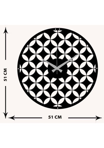 Flower Of Life Metal Duvar Saati -Ev Dekorasyon - 51 X 51 - Cm - Siyah - Clock-025 indirimleri