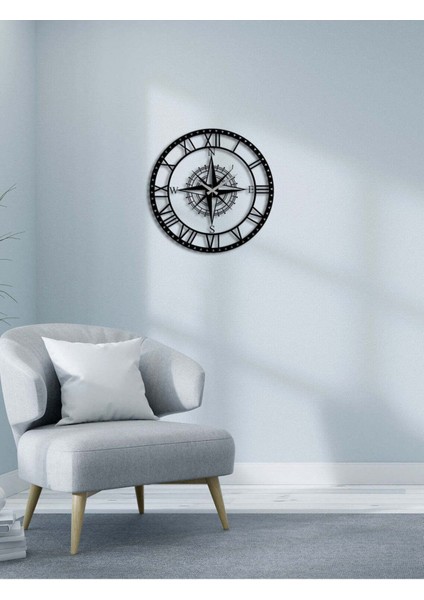 Pusula Metal Duvar Saati -Ev Dekorasyon - 60 X 60 - Cm - Siyah - Clock-221 fiyatları