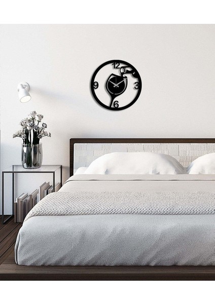 Kadeh Metal Duvar Saati -Ev Dekorasyon - 40 X 40 - Cm - Siyah - Clock-171 fırsatları
