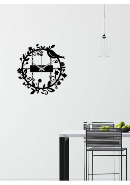 Kuşludal Metal Duvar Saati -Ev Dekorasyon - 51 X 51 - Cm - Siyah - Clock-028 fiyatları
