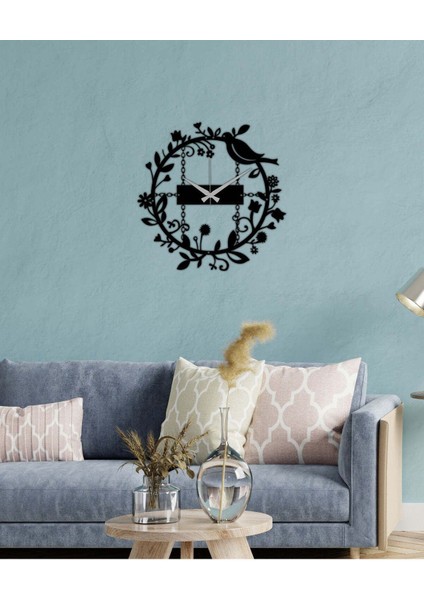 Kuşludal Metal Duvar Saati -Ev Dekorasyon - 51 X 51 - Cm - Siyah - Clock-028 modelleri