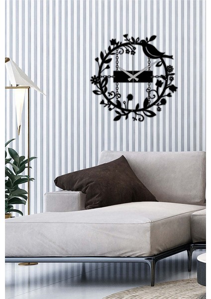 Kuşludal Metal Duvar Saati -Ev Dekorasyon - 51 X 51 - Cm - Siyah - Clock-028 fırsatları