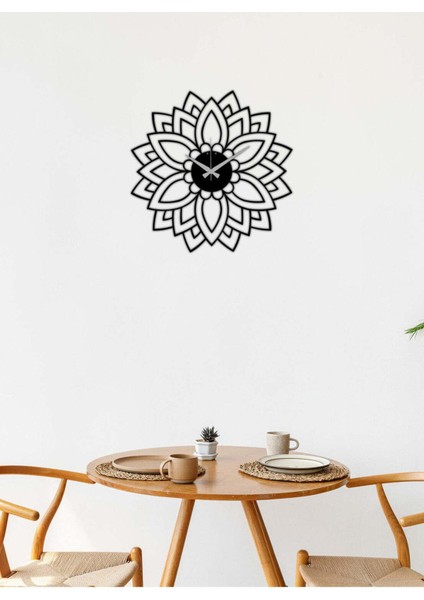 Mandala Metal Duvar Saati -Ev Dekorasyon - 50 X 50 - Cm - Siyah - Clock-129 fiyatları