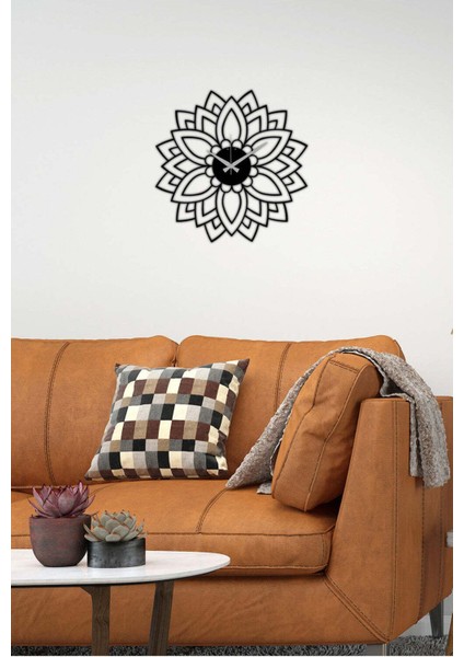 Mandala Metal Duvar Saati -Ev Dekorasyon - 50 X 50 - Cm - Siyah - Clock-129 fırsatları