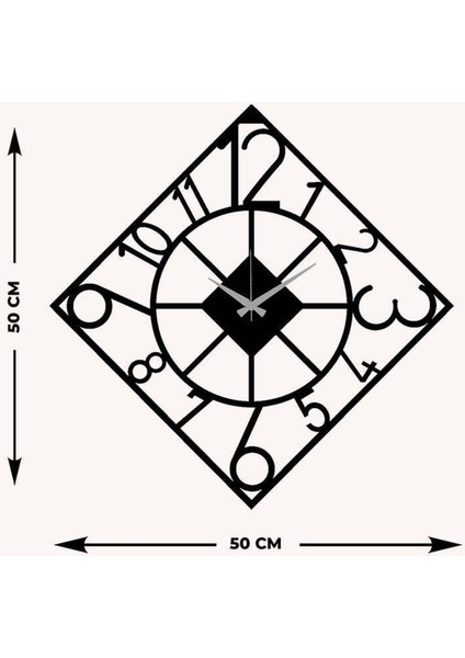 Serisi Metal Duvar Saati -Ev Dekorasyon - 50 X 50 - Cm - Siyah - Clock-166 indirimleri