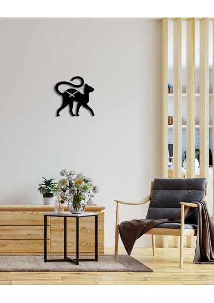 Lady Cat Metal Duvar Saati -Ev Dekorasyon - 30 X 30 - Cm - Siyah - Clock-203 fiyatları