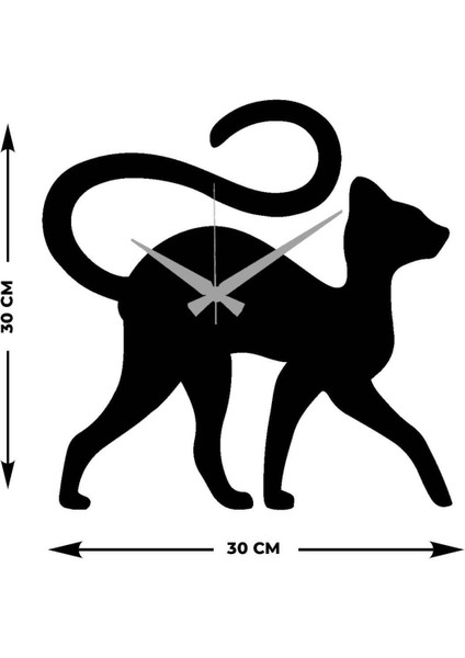 Lady Cat Metal Duvar Saati -Ev Dekorasyon - 30 X 30 - Cm - Siyah - Clock-203 indirimleri