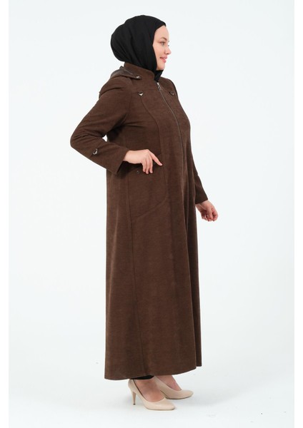 Kaylee Kadın Büyük Beden Şönil Kumaş Astarlı Tesettür Mevsimlik Ferace modelleri
