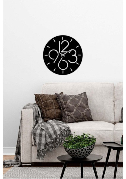 Modern Art Metal Duvar Saati -Ev Dekorasyon - 50 X 50 - Cm - Siyah - Clock-096 fiyatları