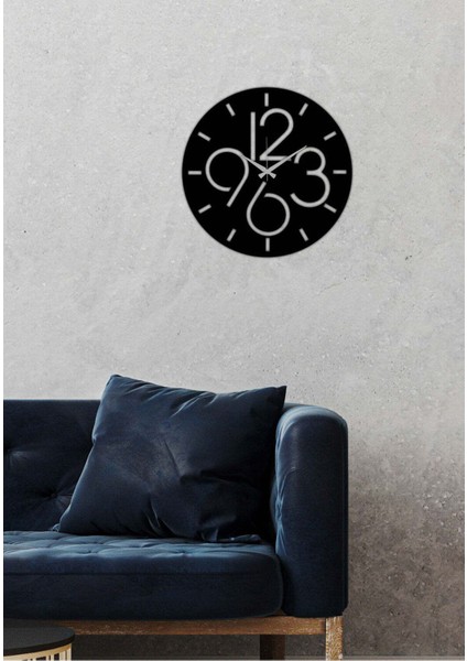 Modern Art Metal Duvar Saati -Ev Dekorasyon - 50 X 50 - Cm - Siyah - Clock-096 modelleri