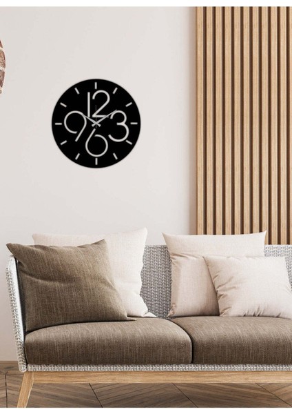 Modern Art Metal Duvar Saati -Ev Dekorasyon - 50 X 50 - Cm - Siyah - Clock-096 fırsatları
