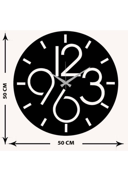 Modern Art Metal Duvar Saati -Ev Dekorasyon - 50 X 50 - Cm - Siyah - Clock-096 indirimleri