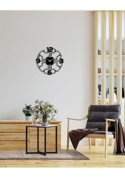 Modern Kimya Metal Duvar Saati -Ev Dekorasyon - 45 X 45 - Cm - Siyah - Clock-246