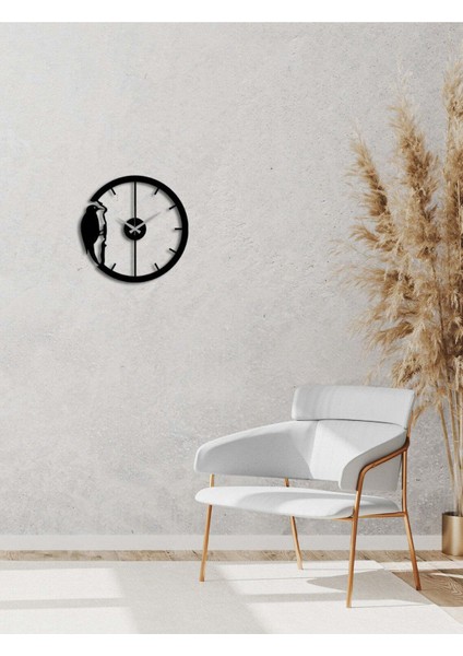 Ağaçkakan Metal Duvar Saati -Ev Dekorasyon - 42 X 42 - Cm - Siyah - Clock-188 modelleri