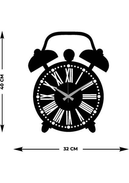 Çalar Metal Duvar Saati -Ev Dekorasyon - 40 X 32 - Cm - Siyah - Clock-205 indirimleri