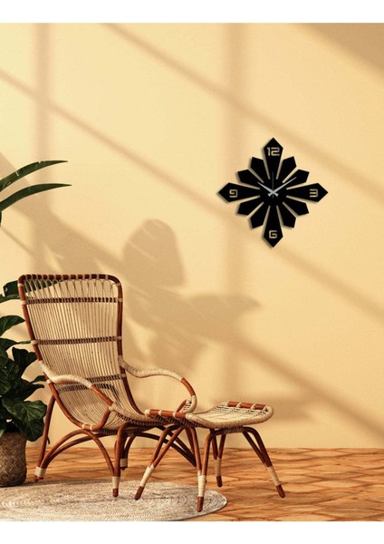 Buz Kristali Metal Duvar Saati -Ev Dekorasyon - 45 X 45 - Cm - Siyah - Clock-239 modelleri