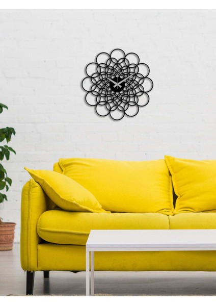 Dairesel Duvar Saati -Ev Dekorasyon - 51 X 51 - Cm - Siyah - Clock-021