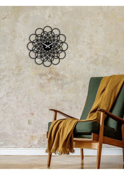 Dairesel Duvar Saati -Ev Dekorasyon - 51 X 51 - Cm - Siyah - Clock-021 modelleri