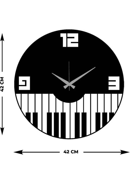 Piano Metal Duvar Saati -Ev Dekorasyon - 42 X 42 - Cm - Siyah - Clock-191 indirimleri