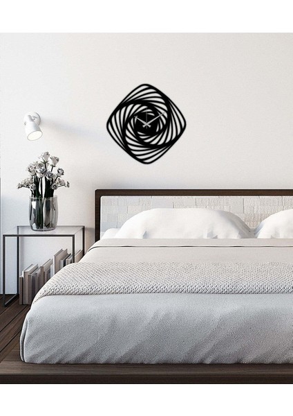 Illüzyon Metal Duvar Saati -Ev Dekorasyon - 50 X 50 - Cm - Siyah - Clock-088 fiyatları