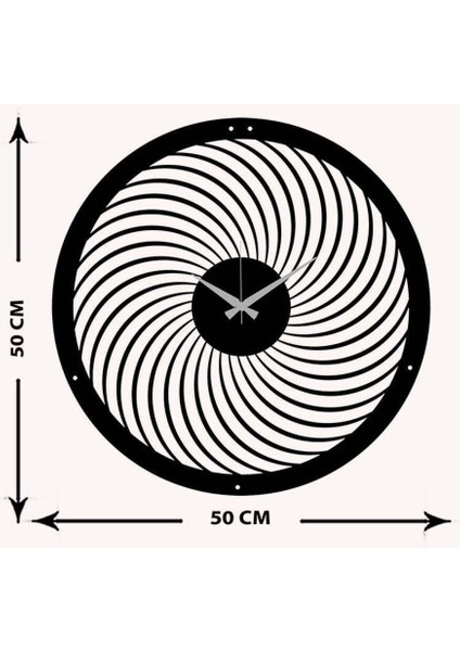 Simetri Metal Duvar Saati -Ev Dekorasyon - 50 X 50 - Cm - Siyah - Clock-131 indirimleri