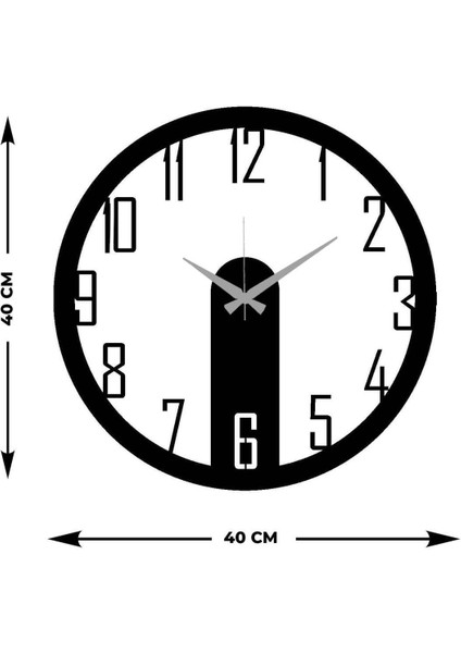 Clasic Metal Duvar Saati -Ev Dekorasyon - 40 X 40 - Cm - Siyah - Clock-196 indirimleri