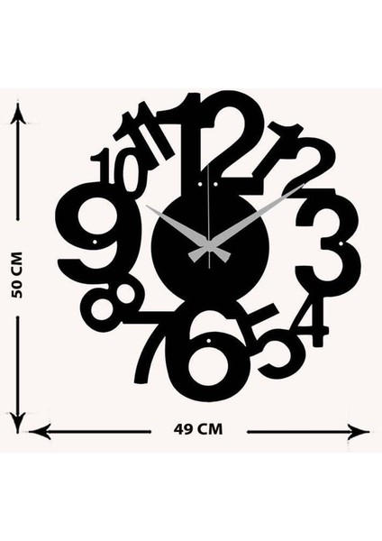 Serisi Metal Duvar Saati -Ev Dekorasyon - 50 X 50 - Cm - Siyah - Clock-016 indirimleri