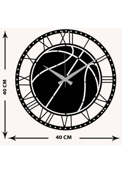 Modern Roma Rakaml Metal Duvar Saati -Ev Dekorasyon - 40 X 40 - Cm - Siyah - Clock-040 indirimleri