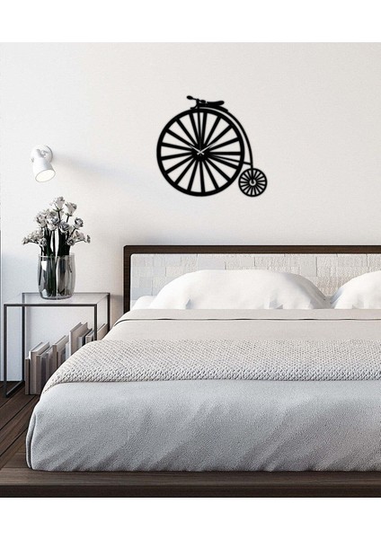 Retro Bike Duvar Saati -Ev Dekorasyon - 70 X 70 Cm - Cm - Siyah - Clock-071