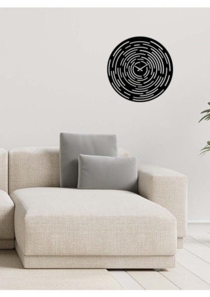 Serisi Metal Duvar Saati -Ev Dekorasyon - 50 X 50 - Cm - Siyah - Clock-075