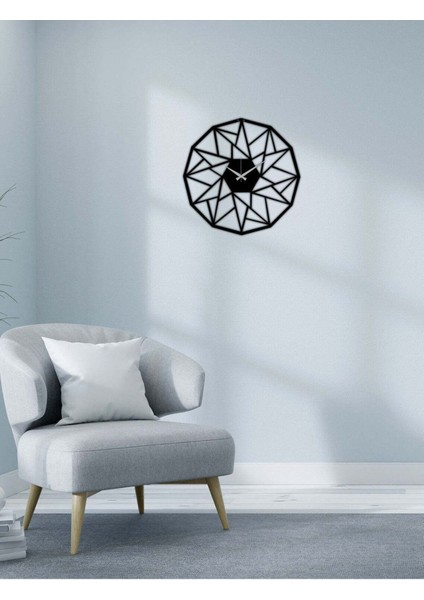 Geometrik Metal Duvar Saati -Ev Dekorasyon - 50 X 50 - Cm - Siyah - Clock-126 fiyatları