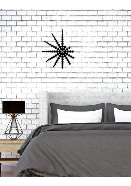 Modern Art Metal Duvar Saati -Ev Dekorasyon - 50 X 40 - Cm - Siyah - Clock-145