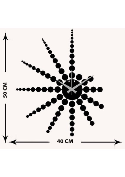 Modern Art Metal Duvar Saati -Ev Dekorasyon - 50 X 40 - Cm - Siyah - Clock-145 indirimleri