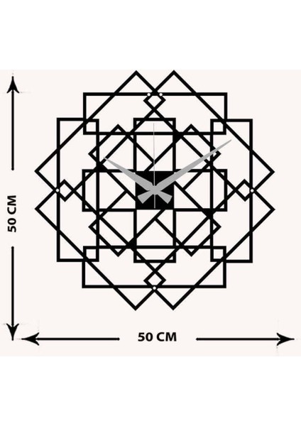 Modern Metal Duvar Saati -Ev Dekorasyon - 50 X 50 - Cm - Siyah - Clock-048 indirimleri