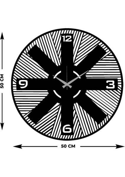 Serisi Metal Duvar Saati -Ev Dekorasyon - 50 X 50 - Cm - Siyah - Clock-184 indirimleri