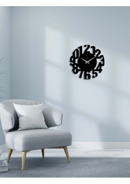 Modern Number Metal Duvar Saati -Ev Dekorasyon - 40 X 40 - Cm - Siyah - Clock-207 modelleri