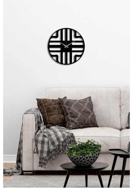 Serisi Metal Duvar Saati -Ev Dekorasyon - 40 X 40 - Cm - Siyah - Clock-258