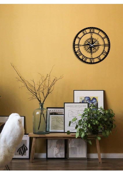 Pusula Metal Duvar Saati -Ev Dekorasyon - 60 X 60 - Cm - Siyah - Clock-221 fırsatları