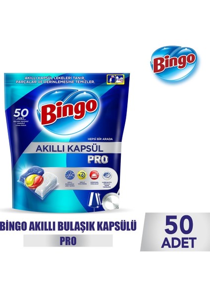 Akıllı Kapsül Pro Bulaşık Makinesi Deterjanı Tableti 200 Adet Limon Kokulu (4 Paket*50)